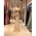 Broderie gracieuse de haute qualité perlée en 2017 style arabe style perlé robe de soirée une ligne